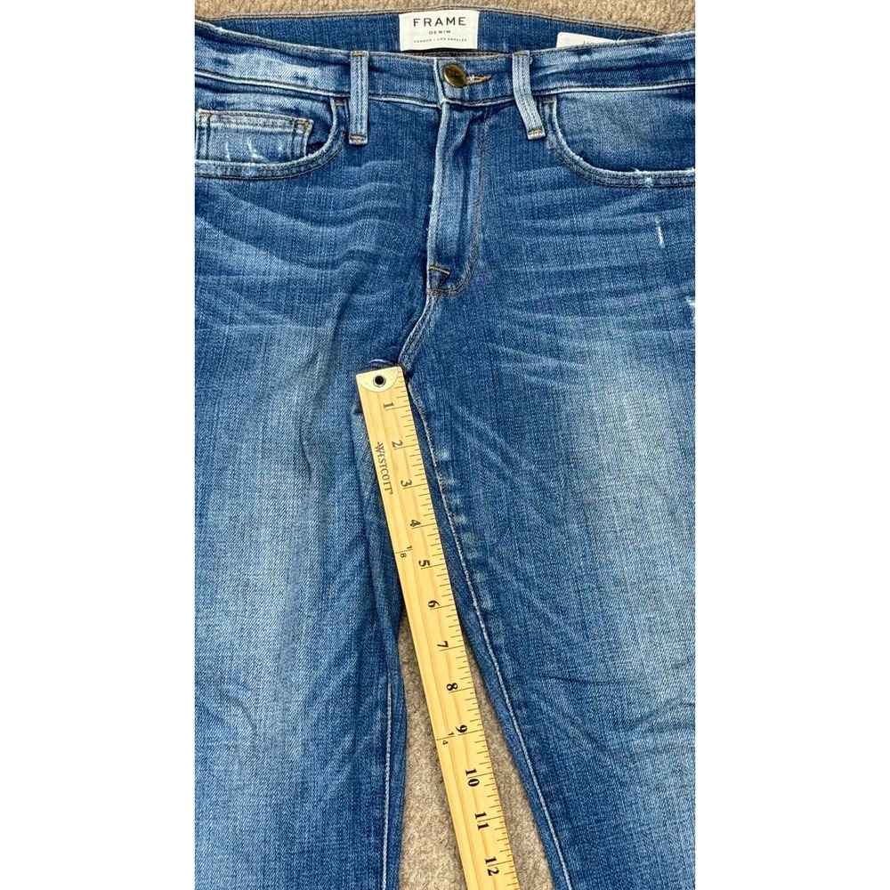 Frame Le Boy Women's 5 Pocket Distressed Zip Ankle Jeans Size 25 - Picture 10 of 16